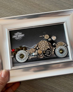 Harley Davidson Cod M 601-Steampunk Art-Industrial Decor Vintage-Bijuterii steampunk-Cadouri Barbati