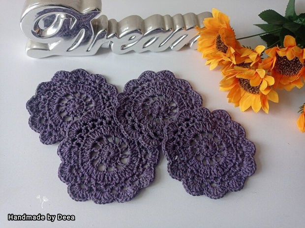 Set suport pahare/cani crosetate/ coaster