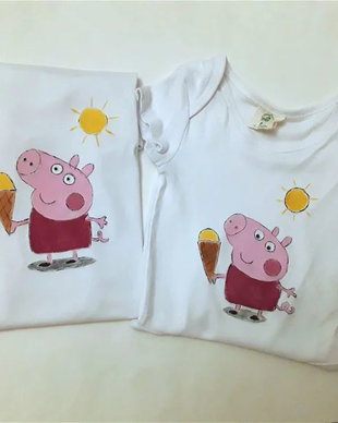 Set tricou si body pictate manual Pepa Pig