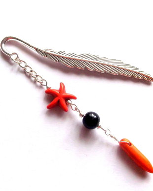semn de carte cu howlite portocaliu 42999