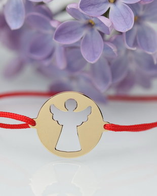 Bratara reglabila / Banut decupaj Ingeras / Aur 14k