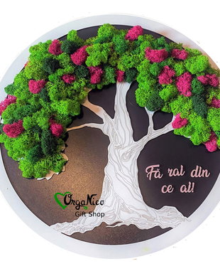 Pom decorat cu licheni naturali stabilizati