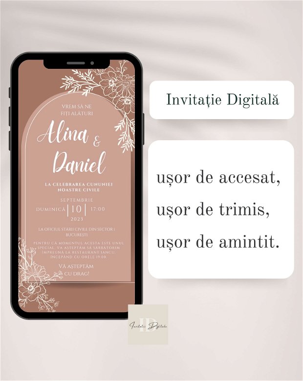 Invitație digitală de nuntă