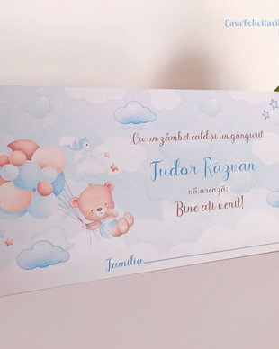 Plic bani botez baietei