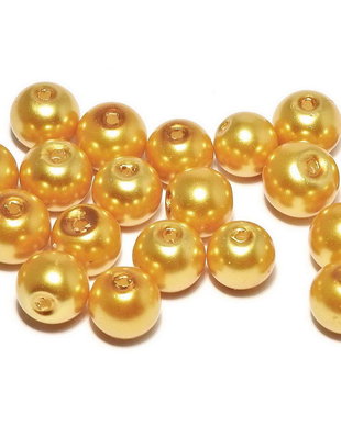 Perle din sticla, 4 mm, aurii