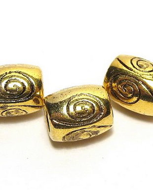 Margele din metal, auriu antichizat, 7x6 mm