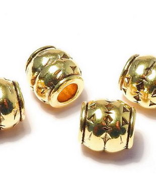 Margele din metal, auriu antichizat, 8x8 mm