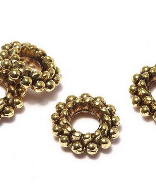 Distantier metalic, auriu antichizat, 8x3 mm