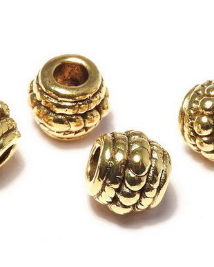 Margele din metal, auriu antichizat, 8x5 mm