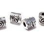 Margele din metal, argintiu antichizat, 6 mm