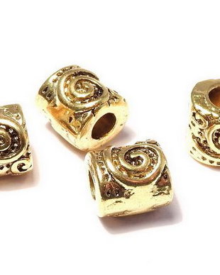 Margele din metal, auriu antichizat, 6 mm