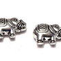 Margele din metal, argintiu antichizat, elefant, 12.5x8 mm