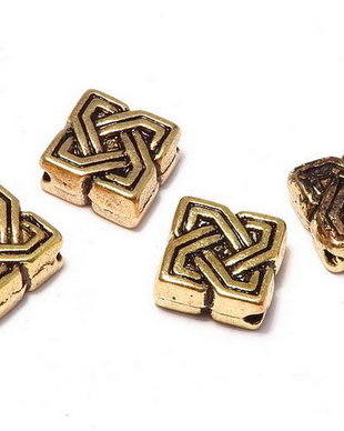 Margele din metal, auriu antichizat, 7x4 mm
