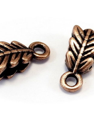 Margele din metal cu agatatoare, cupru, 14x6.5x4.5 mm