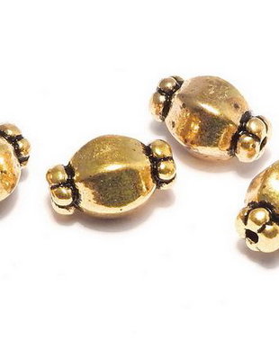 Margele din metal, auriu antichizat, 10x7mm