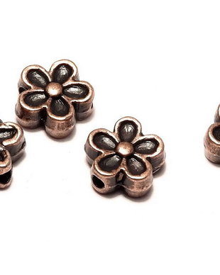 Margele din metal, cupru, 7x3.5 mm