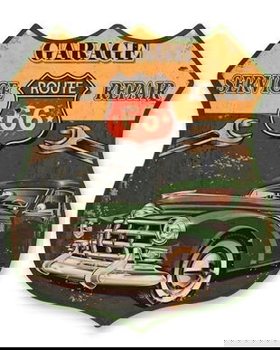 Decoratiune metalica cu o reclama la service