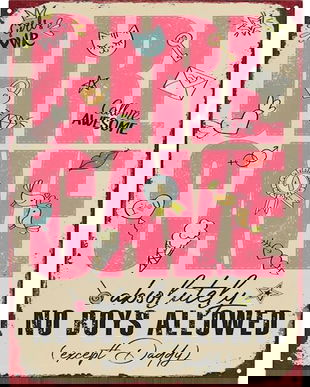 Decoratiune metalica "Girl cave"