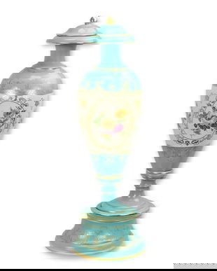 Urna turcoaz din portelan cu ingerasi