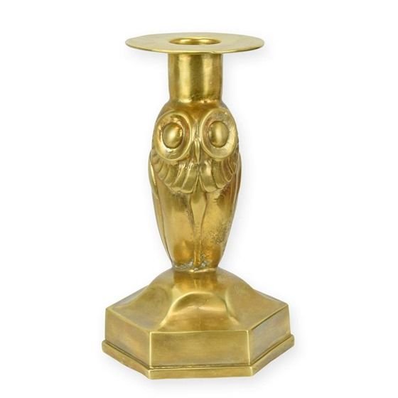 Sfesnic Art Deco cu o bufnita din bronz