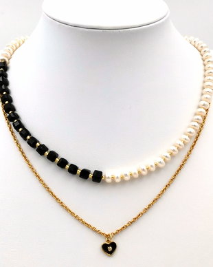 Set Colier - Pearls & Black Shadows