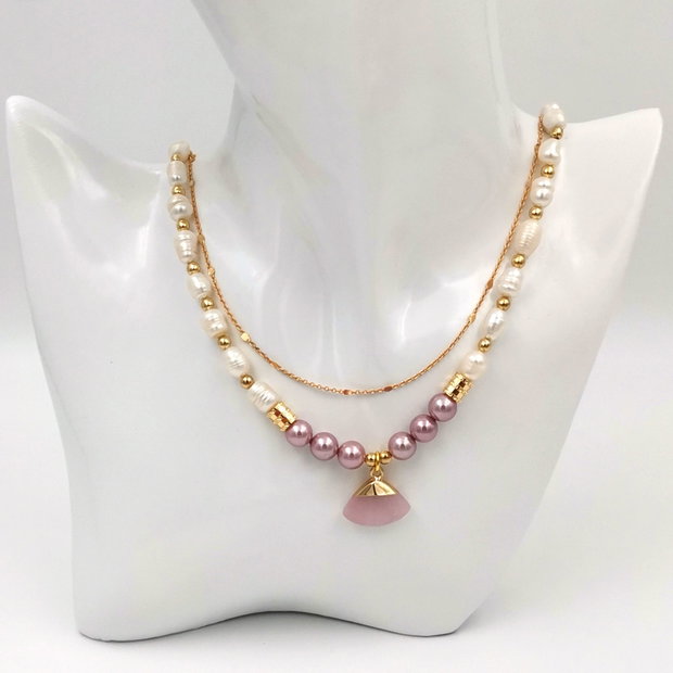 Rezervat Set Colier - Purple Shadow Pearl Precious