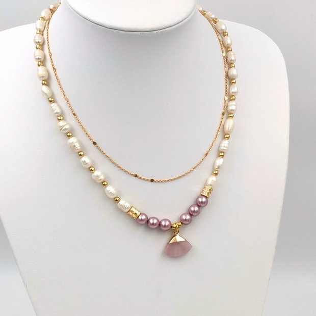 Rezervat Set Colier - Purple Shadow Pearl Precious