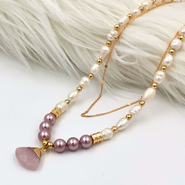 Rezervat Set Colier - Purple Shadow Pearl Precious