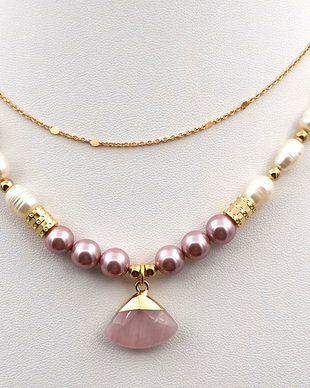 Rezervat Set Colier - Purple Shadow Pearl Precious