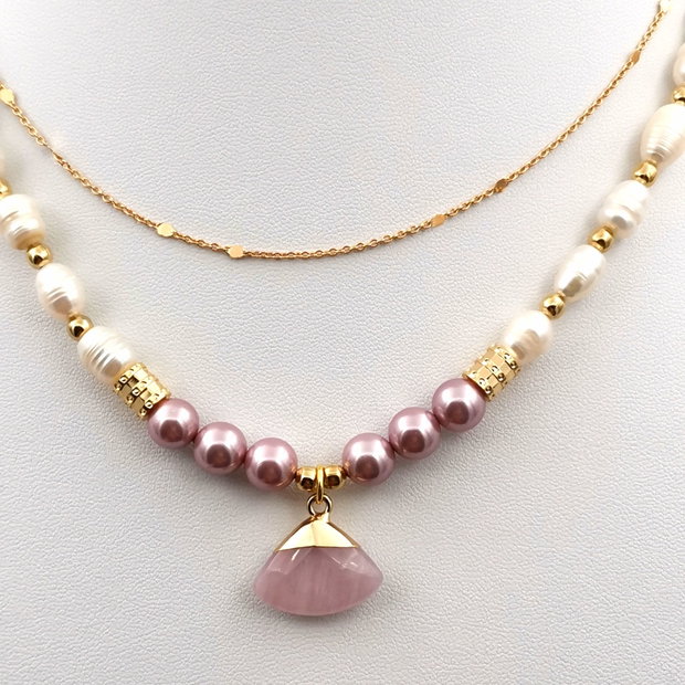 Rezervat Set Colier - Purple Shadow Pearl Precious