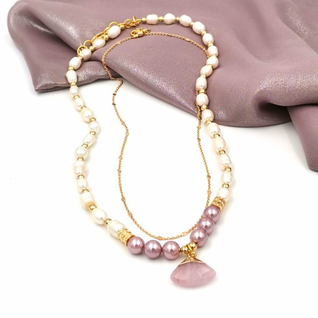 Rezervat Set Colier - Purple Shadow Pearl Precious
