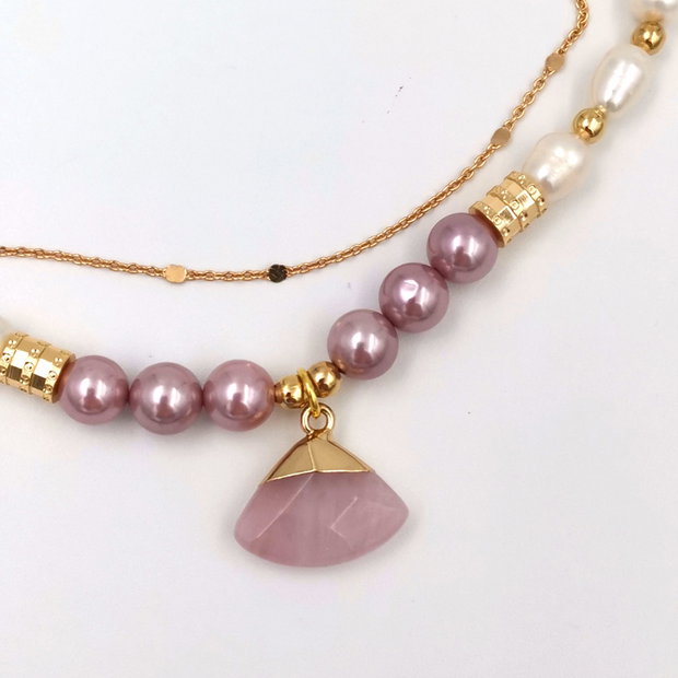 Rezervat Set Colier - Purple Shadow Pearl Precious