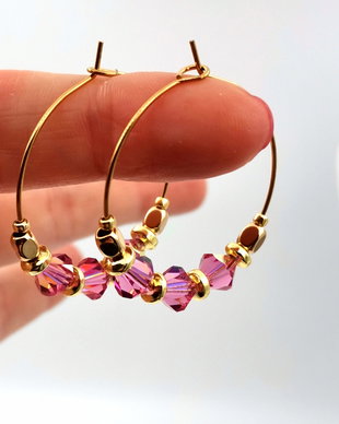 Rezervat Cercei - Gold Pink Flame