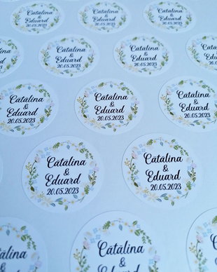 Etichete autoadezive personalizate nunta, botez