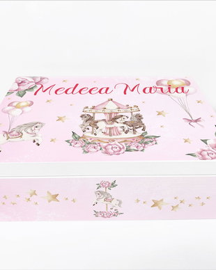 Cutie trusou botez - Pink Carusel
