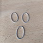 Zale ovale argintii - 24x15mm