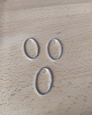 Zale ovale argintii - 24x15mm