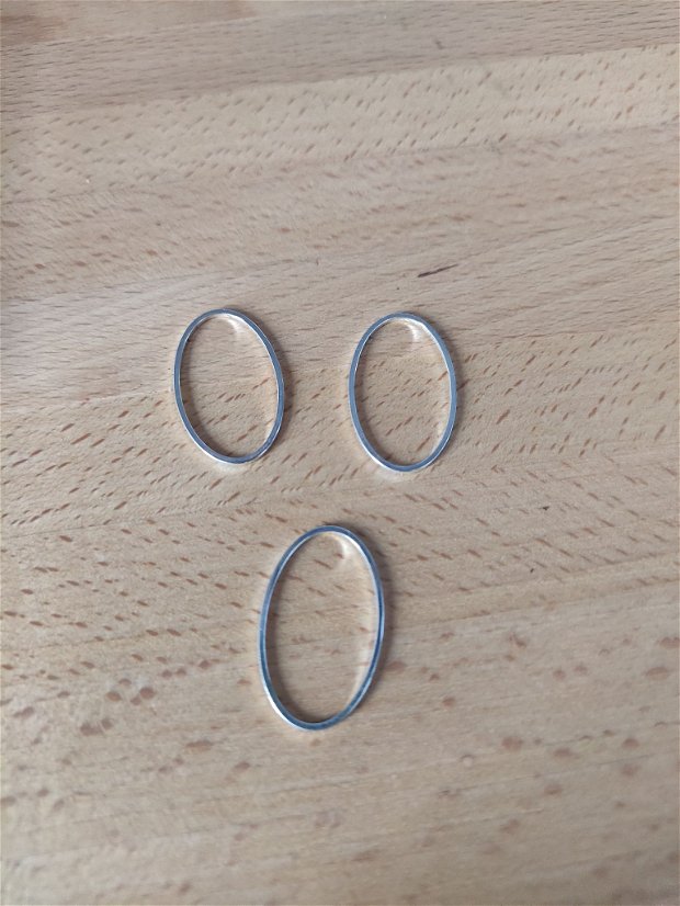 Zale ovale argintii - 24x15mm
