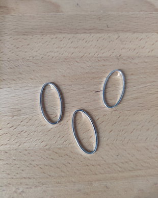 Zale ovale argintii - 28x14mm
