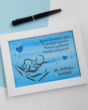 Placuta personalizata pentru medic pictata manual