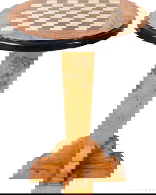 Masa Art Deco de sah din lemn masiv furniruit