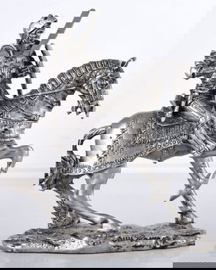 Calaret cu cal din polystein cu tabla argintie