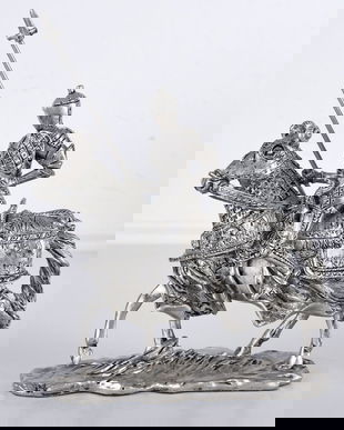 Calaret cu cal din polystein cu tabla argintie