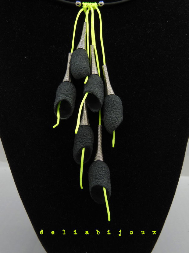 Colier handmade statement unicat - coconi de matase (cod807)