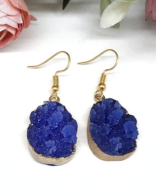 Cercei druzy bleumarin