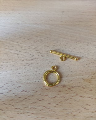 Închizătoare toggle aurie - 17x13mm