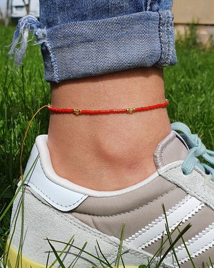 Bratara coral de picior, Anklet cu margele Miyuki