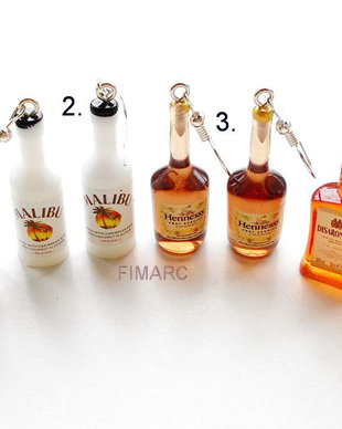 Disaronno lichior/Hennessy coniac/Bacardi rom alb,Malibu lichior - cercei atranatori