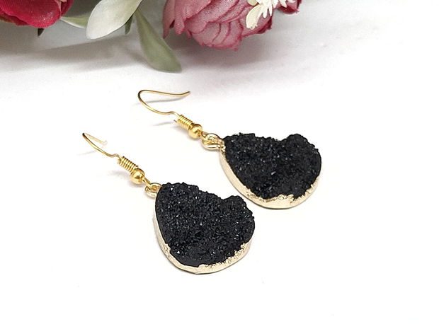 Cercei druzy negru