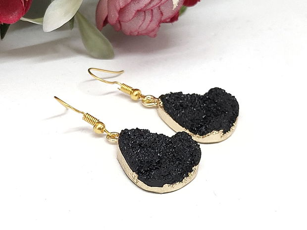 Cercei druzy negru